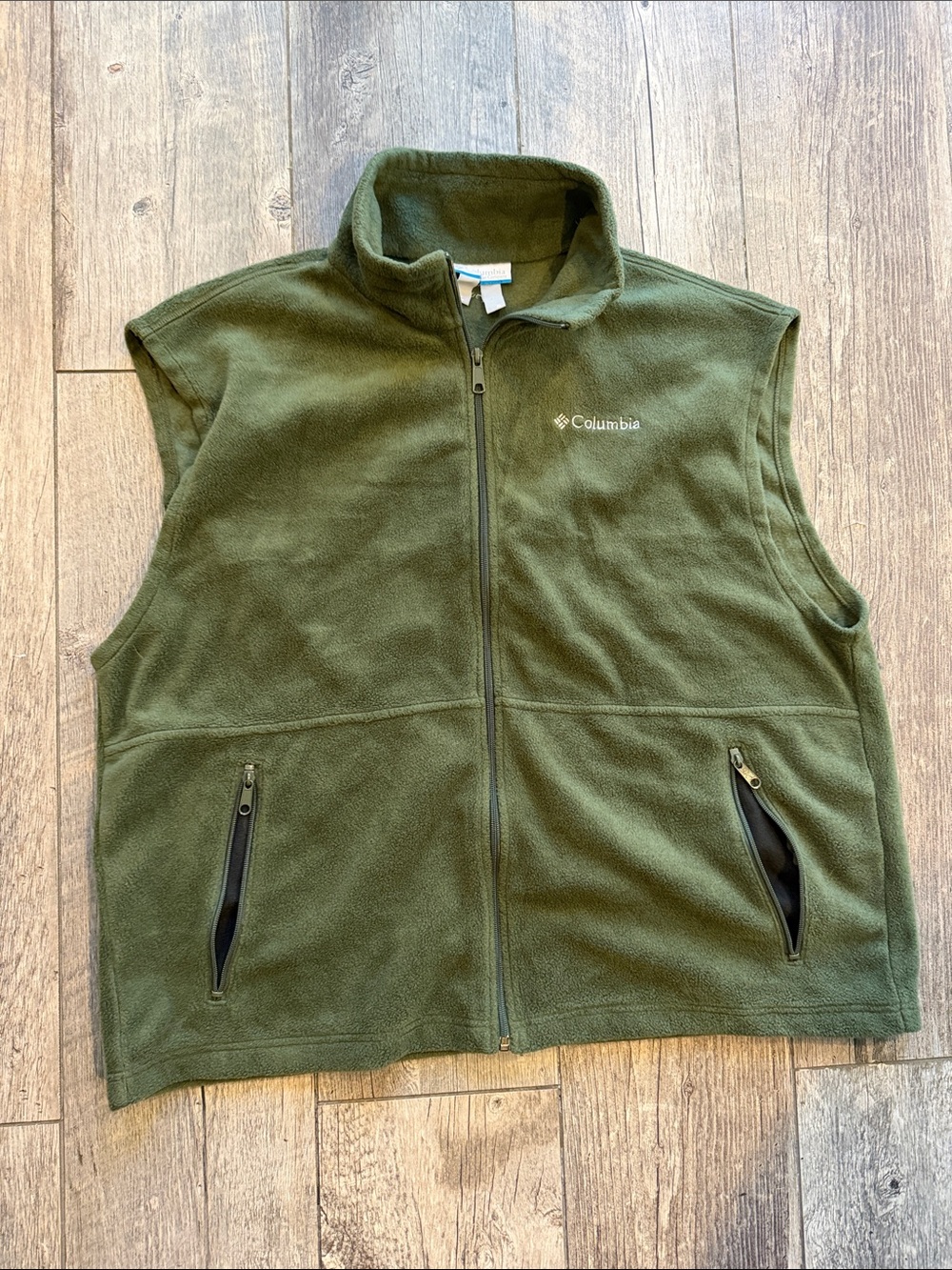 Columbia Men's Olive Green Full-Zip Fleece Vest